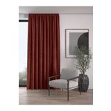 Demor Home Kadife Dokulu Ekstrafor Büzgülü Kiremit Rengi Tek Kanat 150x250 cm Fon Perde