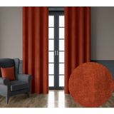 Demor Home Kadife Dokulu Ekstrafor Büzgülü Kiremit Rengi Tek Kanat 200x250 cm Fon Perde