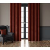Demor Home Kadife Dokulu Ekstrafor Büzgülü Kiremit Rengi Tek Kanat 300x270 cm Fon Perde