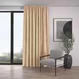 Demor Home Kadife Dokulu Ekstrafor Büzgülü Kum Beji Tek Kanat 150x260 cm Fon Perde