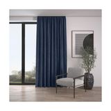 Demor Home Kadife Dokulu Ekstrafor Büzgülü Lacivert Tek Kanat 100x270 cm Fon Perde