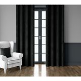 Demor Home Kadife Dokulu Ekstrafor Büzgülü Panter Siyahı Tek Kanat 300x260 cm Fon Perde