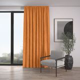Demor Home Kadife Dokulu Ekstrafor Büzgülü Portakal Rengi Tek Kanat 100x250 cm Fon Perde