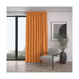 Demor Home Kadife Dokulu Ekstrafor Büzgülü Portakal Rengi Tek Kanat 100x260 cm Fon Perde