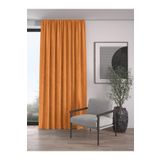 Demor Home Kadife Dokulu Ekstrafor Büzgülü Portakal Rengi Tek Kanat 200x270 cm Fon Perde