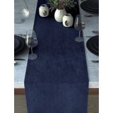 Demor Home Kadife Dokulu Gece Mavisi Runner, 40 x 140 cm, Polyester