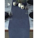 Demor Home Kadife Dokulu Güvercin Mavisi Runner, 40 x 140 cm, Polyester