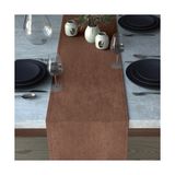 Demor Home Kadife Dokulu Kaju Rengi Runner - 40 x 140 cm