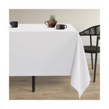 DEMOR HOME Kadife Dokulu Kar Beyazı Dertsiz Masa Örtüsü - 130 x 130 cm