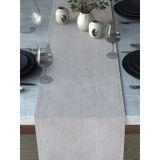 Demor Home Kadife Dokulu Kar Beyazı Runner, 40 x 140 cm, Polyester