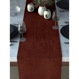 Demor Home Kadife Dokulu Kiremit Rengi Runner, 40 x 140 cm, Polyester
