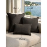 Demor Home Keten Dokulu Antrasit Rengi Kırlent Yastık Kılıfı - 40 x 40 cm