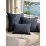 Demor Home Keten Dokulu Granit Grisi Kırlent Yastık Kılıfı - 50 x 30 cm