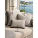 Demor Home Keten Dokulu Kumsal Taşı Rengi Kırlent Yastık Kılıfı - 45 x 45 cm