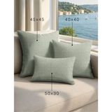 Demor Home Keten Dokulu Mint Rengi Kırlent Yastık Kılıfı - 50 x 30 cm