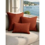 Demor Home Keten Dokulu Tarçın Rengi Kırlent Yastık Kılıfı - 50 x 30 cm