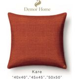 Demor Home Keten Dokulu Tarçın Rengi Kırlent Yastık Kılıfı - 50 x 50 cm