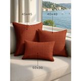Demor Home Keten Dokulu Tarçın Rengi Kırlent Yastık Kılıfı