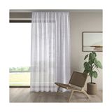 Demor Home Keten Görünümlü Ekstrafor Büzgülü Beyaz Yüksek Kalite Tül Perde - 300 x 260 cm