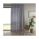 Demor Home Keten Görünümlü Ekstrafor Büzgülü Gri Yüksek Kalite Tül Perde - 100 x 260 cm