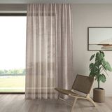 Demor Home Keten Görünümlü Ekstrafor Büzgülü Hasır Rengi Yüksek Kalite Tül Perde - 400 x 260 cm