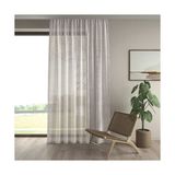 Demor Home Keten Görünümlü Ekstrafor Büzgülü Krem Rengi Yüksek Kalite Tül Perde - 200 x 250 cm