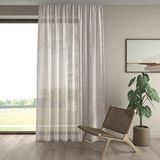 Demor Home Keten Görünümlü Ekstrafor Büzgülü Krem Rengi Yüksek Kalite Tül Perde - 250 x 250 cm
