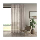 Demor Home Keten Görünümlü Tül Perde 600 x 260 cm Büzgülü Tek Kanat Keten Rengi