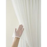 Demor Home Kırık Beyaz 1'e 3 Sık Pile Bambu Tül Perde Dolgun ve Şık Görünüm - 100 x 260 cm