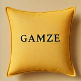 Demor Home Kişiye Özel Nakışlı Soft Series Kırlent Kılıfı, 45 x 45 cm, Acem Lale Sarısı