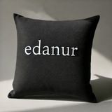Demor Home Kişiye Özel Nakışlı Soft Series Kırlent Kılıfı, 45 x 45 cm, Panter Siyahı