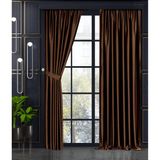 Demor Home Koyu Kahve Yarı Mat Blackout Ekstrafor Büzgülü Tek Kanat 150x270 cm Fon Perde
