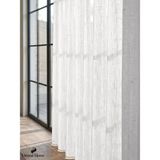 Demor Home Kristal Beyaz Lüks Keten Dokulu 1/3 Sık Pile Zarif Tül Perde | Ütü Istemez | Dolgun Pile | Trend Ürün - 100 x 260 cm