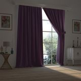 Demor Home Lavanta Rengi Yarı Mat Blackout Ekstrafor Büzgülü Tek Kanat 250x270 cm Fon Perde