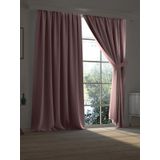 Demor Home Pudra Pembe Blackout Fon Perde, 100 x 270 cm, Ekstrafor Büzgülü, Polyester