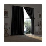 Demor Home Siyah Yarı Mat Blackout Ekstrafor Büzgülü Tek Kanat 250x270 cm Fon Perde