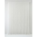 Demor Home Soft Bambu Görünümlü 1'e 3 Sık Pile Bambu Tül Perde Premium Seri - Beyaz - 400 x 250 cm