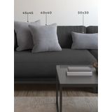 Demor Home Soft Series Gümüş Grisi Kırlent Kılıfı, 50x30 cm