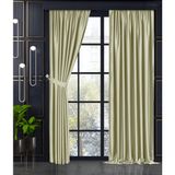Demor Home Taş Rengi Yarı Mat Blackout Ekstrafor Büzgülü Tek Kanat 100x260 cm Fon Perde