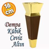 Dempa Luks Mobilya Kanepe Sehpa Tv Unitesi Koltuk Ayagi Baza Ayaklari Kubik Ceviz Altin 16 Cm