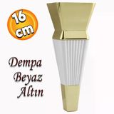 Dempa Lüks Mobilya Oturma Grubu Kanepe Sehpa Tv Ünitesi Koltuk Ayağı 16 Cm Beyaz Gold Baza Ayakları