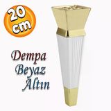 Dempa Lüks Mobilya Oturma Grubu Kanepe Tv Ünitesi Koltuk Ayağı Konsol Ayakları Beyaz Altın 20 Cm