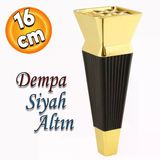 Dempa Luks Mobilya Yukseltici Kanepe Sehpa Tv Unitesi Koltuk Ayagi Baza Ayaklari Siyah Altin 16 Cm