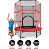DEMPOWER 160X140 cm Koruma Fileli Çocuk Trambolin 60 kg Taşıma Kapasiteli Güvenli Oyun Alanı - 160 x 140 cm