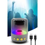 DEMPOWER Işıklı Taşınabilir Bluetooth Hoparlör Ses Bombası Gri