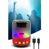 DEMPOWER Işıklı Taşınabilir Bluetooth Hoparlör Ses Bombası Kırmızı