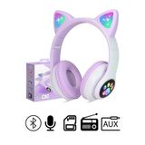 DEMPOWER Kedi Kulağı Detaylı Kablosuz Rengarenk Işıklı Buetooth Rgb Çocuk Oyuncu Kulaklık Üstün Performans