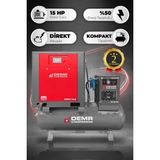 Demr Kompresör 15 Hp 500 Lt Depo Üstü Invertörlü Vidalı Hava Kompresörü I DMV-15EI