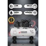 Demr Kompresör Hava Kompresörü Pistonlu 100 Lt 2 Kafa 8 Bar 2 Hp I DM-100
