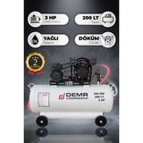 Demr Kompresör Hava Kompresörü Pistonlu 200 Lt 2 Kafa 8 Bar 3 Hp I DM-200